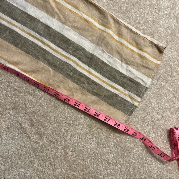 Romeo + Juliet Couture Jumpsuit Womens Medium Beige Gray Stripes Linen Blend - Picture 8 of 9